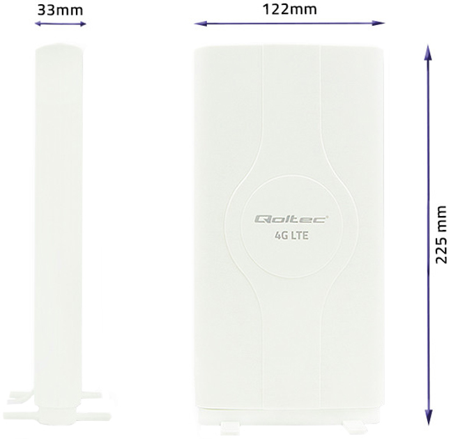 Antena Qoltec 4G LTE DUAL z podwójnym złączem SMA Biały (5901878570136) - obraz 3