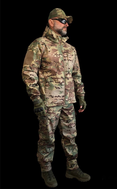 Тактичний костюм Soft Shell РУС ТАКТ мультикам 56 - зображення 1