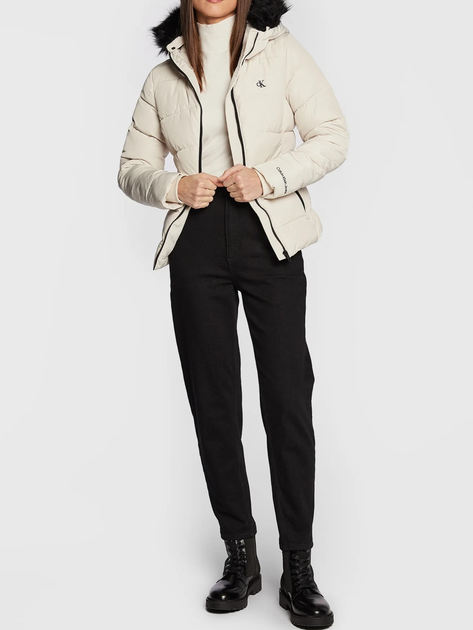 Kurtka zimowa damska Calvin Klein J20J219824-ACF L Beżowa (8719856657895) - obraz 3