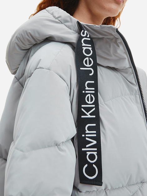 Куртка демісезонна з капюшоном жіноча Calvin Klein J20J220017-PQY XS Сіра (8719856814991) - зображення 4