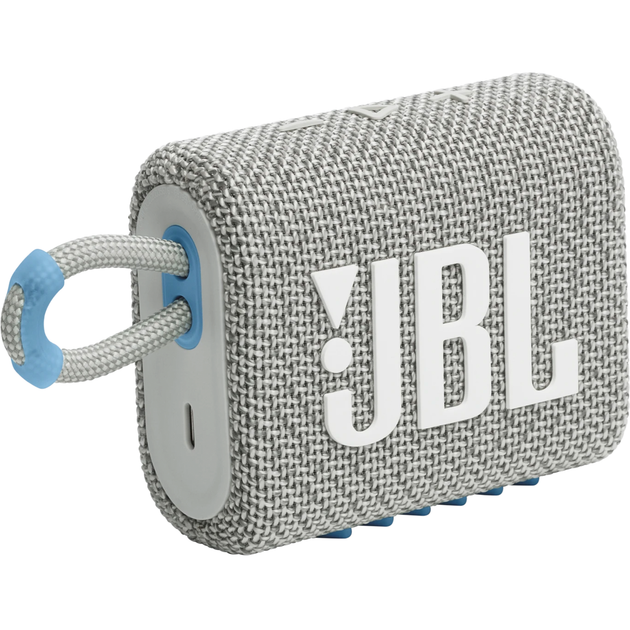 Портативная акустика JBL Go3, Eco White (JBLGO3ECOWHT) - Фото 3 Портативная акустика JBL Go3, Eco White (JBLGO3ECOWHT) - изображение 3