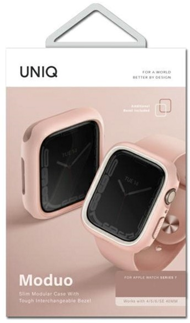 Etui Uniq Moduo do Apple Watch Series 4/5/6/7/8/SE/SE2 44-45 mm Różowy/Biały (8886463681008) - obraz 4