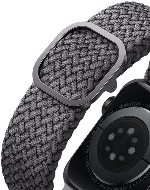 Pasek Uniq Aspen Braided do Apple Watch Series 1/2/3/4/5/6/7/8/SE/SE2 38-41 mm Szary (8886463676387) - obraz 5