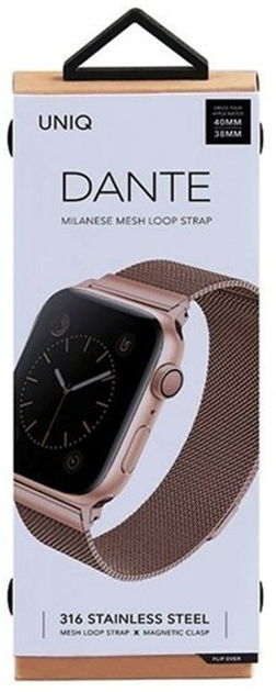 Pasek Uniq Dante Stainless Steel do Apple Watch Series 1/2/3/4/5/6/7/8/SE/SE2 38-41 mm Różwo-złoty (8886463669693) - obraz 4