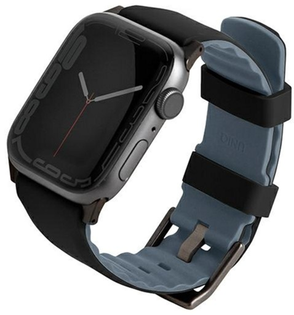 Ремінець Uniq Linus Airosoft Silicone для Apple Watch Series 1/2/3/4/5/6/7/8/SE/SE2 38-41 мм Midnight Black (8886463680865) - зображення 1