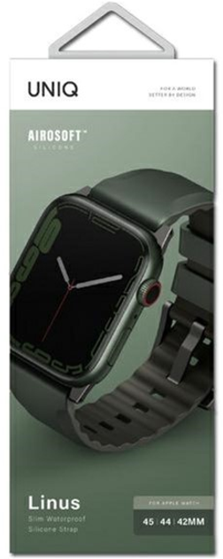 Pasek Uniq Linus Airosoft Silicone do Apple Watch Series 1/2/3/4/5/6/7/8/SE/SE2/Ultra 42-49 mm Zielony (8886463680902) - obraz 2