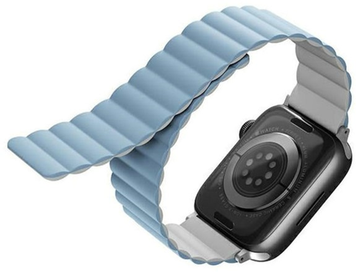 Pasek Uniq Revix Reversible Magnetic do Apple Watch Series 1/2/3/4/5/6/7/8/SE/SE2/Ultra 42-49 mm Biały-niebieski (8886463680292) - obraz 1