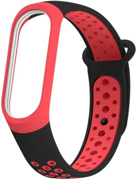 Ремінець Beline Silicone для Xiaomi Mi Band 3/4 Black Red (5903919061269) - зображення 1