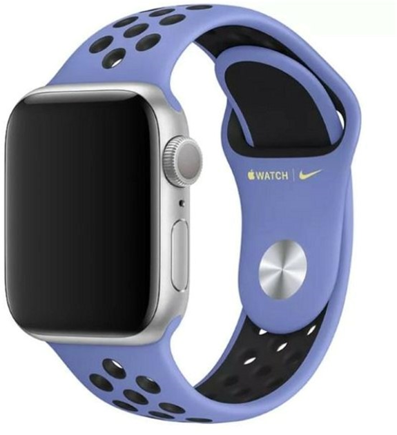 Pasek Apple Nike Sport Brand MWU62FE/A do Apple Watch Series 1/2/3/4/5/6/7/8/SE/SE2 38-41 mm Fioletowo-Czarny (190199259232) - obraz 1