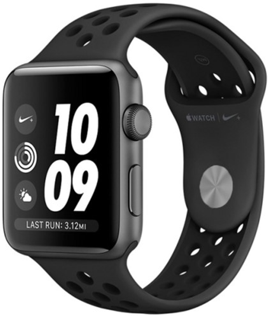 Pasek Apple Nike Sport Brand MX8C2FE/A do Apple Watch Series 1/2/3/4/5/6/7/8/SE/SE2 38-41 mm Antracytowo-Czarny (190199377769) - obraz 3