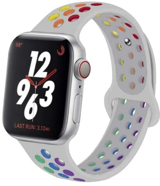 Pasek Apple Nike Sport Band Pride Edition MYD62AM/A do Apple Watch Series 1/2/3/4/5/6/7/8/SE/SE2/Ultra 42-45 mm Biały (190199755772) - obraz 1