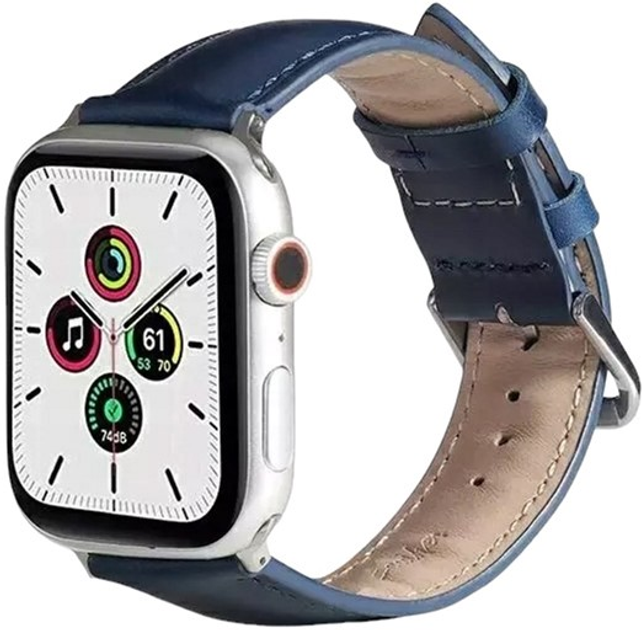 Pasek Beline Leather do Apple Watch Series 1/2/3/4/5/6/7/8/SE/SE2/Ultra 42-49 mm Niebieski (5904422914486) - obraz 1