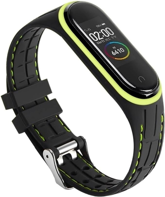 Pasek Beline Smart do Xiaomi Mi Band 5/6 Czarno-limonkowy (5905359814221) - obraz 1