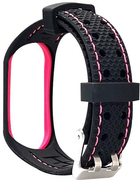 Ремінець Beline Sport для Xiaomi Mi Band 5/6 Black/Pink (5905359814290) - зображення 3