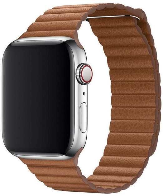 Pasek Apple Leather Loop Band MXAF2AM/A do Apple Watch Series 1/2/3/4/5/6/7/SE2 42-44 mm Brązowy (190199413085) - obraz 1