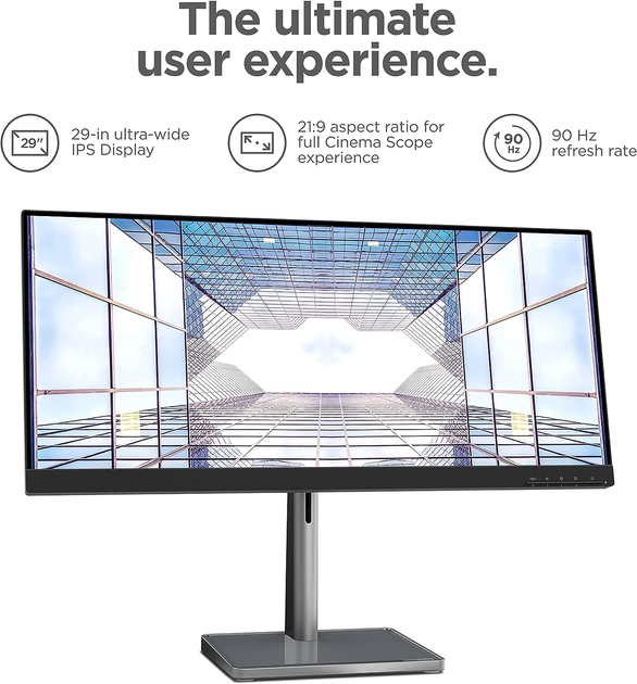 Монитор Lenovo 29" L29w-30 (66E5GAC3UA) UltraWide FHD IPS / 90Гц / 8-Bit / sRGB 99% / Adaptive-Sync / AMD Radeon FreeSync / Speakers 3W - изображение 5