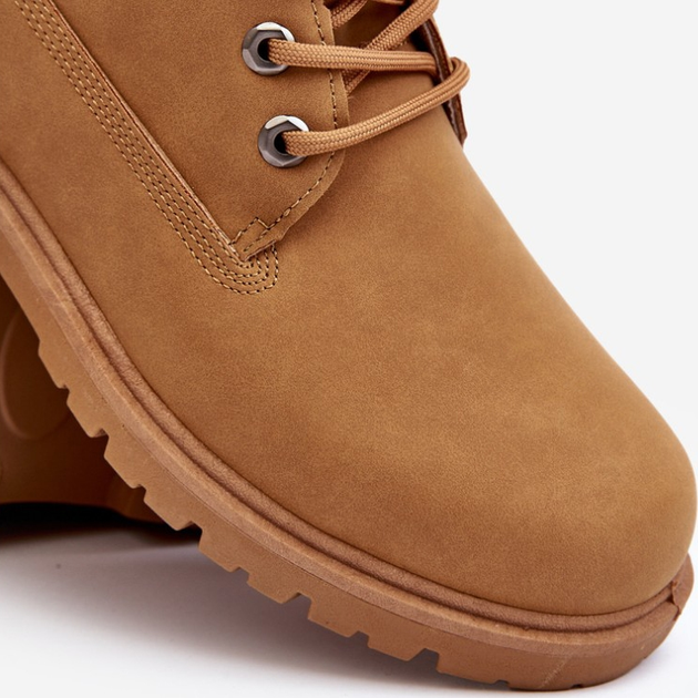 Trapery męskie wysokie sznurowane Memeni 40 Camel (5905677973235) - obraz 4