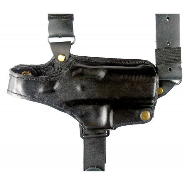 Кобура Медан для T-REX оперативная кожаная формованная с кожаным креплением и подсумком под магазин вертикальная (1010 T-REX ) - изображение 2