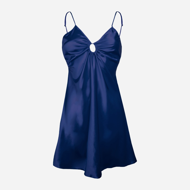 Koszula nocna damska satynowa DKaren Slip Kamaria XS Ciemnoniebieska (5903251468689) - obraz 3