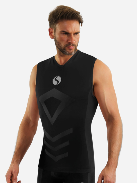 Koszulka męska termiczna bez rękawów Sesto Senso CL38 S/M Czarna (5904280037556) - obraz 1