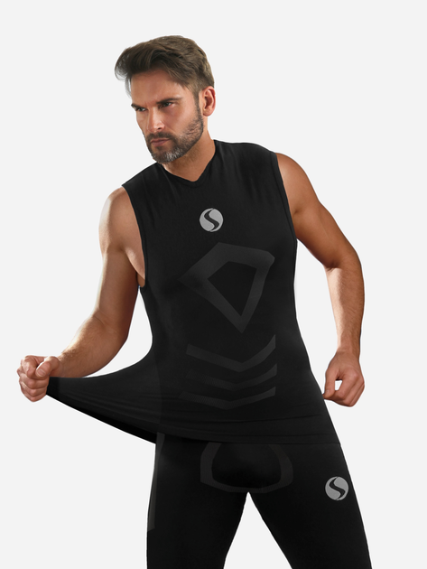 Koszulka męska termiczna bez rękawów Sesto Senso CL38 S/M Czarna (5904280037556) - obraz 2