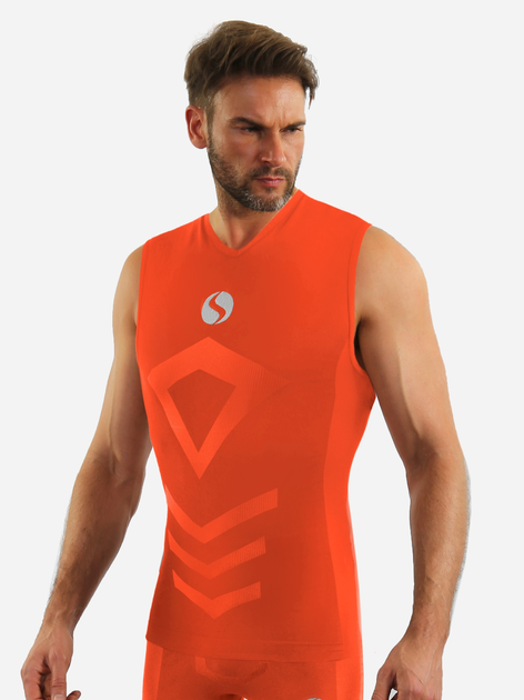 Koszulka męska termiczna bez rękawów Sesto Senso CL38 XXL/XXXL Pomarańczowa (5904280037600) - obraz 1