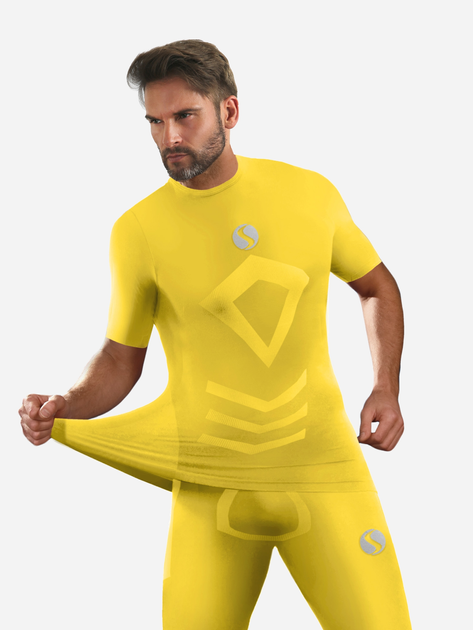 Koszulka męska krótki rękaw Sesto Senso CL39 L/XL Żółta (5904280037952) - obraz 2