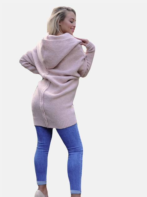 Kardigan damski z kapturem Merribel Paislee One Size Różowy (5907621627980) - obraz 5