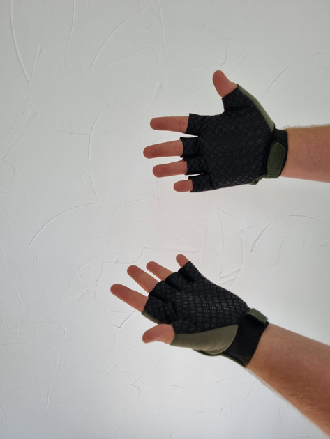Тактические перчатки без пальцев Mechanix Mpact , Олива, - изображение 2