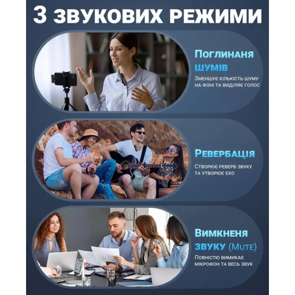 Бездротовий мікрофон петличний AND-1 Портативний Type-C для смартфона Android Чорний - Фото 7 Бездротовий мікрофон петличний AND-1 Портативний Type-C для смартфона Android Чорний - зображення 7