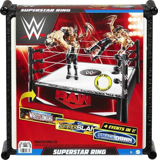WWE RAW プロレス ミニチュアリング Ринг для фигурок рестлеров WWE Raw Superstar Ring Mattel – игрушки