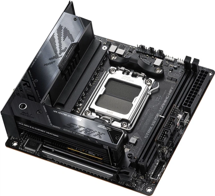 Płyta główna Asus ROG STRIX X670E-I GAMING WIFI (sAM5, AMD X670, PCI-Ex16) - Zdjęcie 3 Płyta główna Asus ROG STRIX X670E-I GAMING WIFI (sAM5, AMD X670, PCI-Ex16) - obraz 3