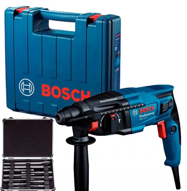 Перфоратор Bosch Professional GBH 220 с набором буров и зубил SDS-plus ...