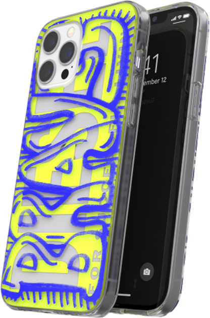 Etui Diesel Snap Case Clear AOP do Apple iPhone 12 Pro Max Blue-lime (8718846085755) - obraz 1