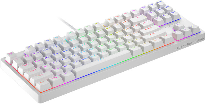 Клавіатура дротова Hator Rockfall 2 Mecha TKL Orange USB White (HTK-521) - зображення 3