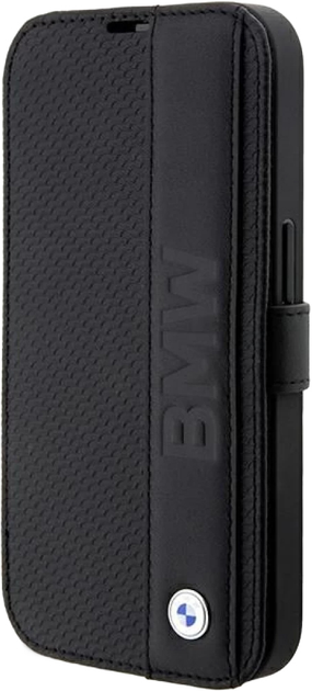 Чохол-книжка BMW Leather Textured Stripe для Apple iPhone 14 Pro Black (3666339097172) - зображення 3