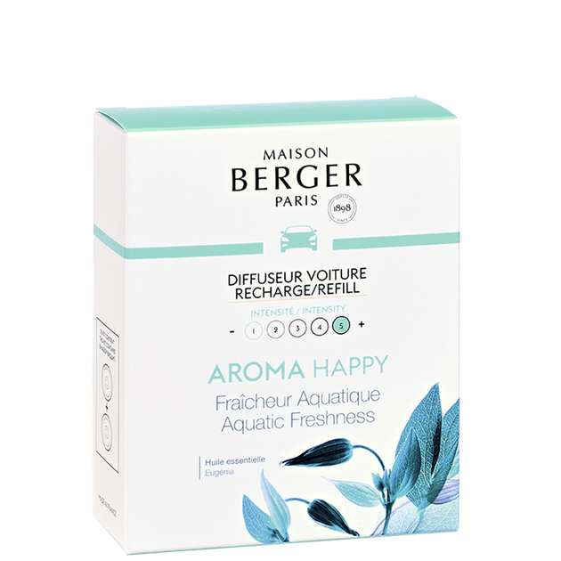 Картридж Аромадифузора в машину (2шт.) Maison Berger AROMA Happy - Aquatic Freshness (6419-BER) - изображение 3