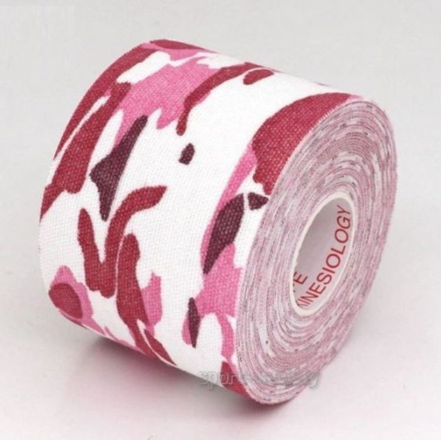 Кинезио тейп (кинезиологический тейп) Kinesiology Tape 5см х 5м белый с розовым и коричневым (хакки) - изображение 2