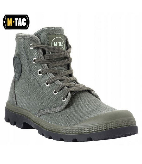 Тактичне взуття черевики M-Tac високі кеди для полювання/рибалки оливковий 43 - зображення 1
