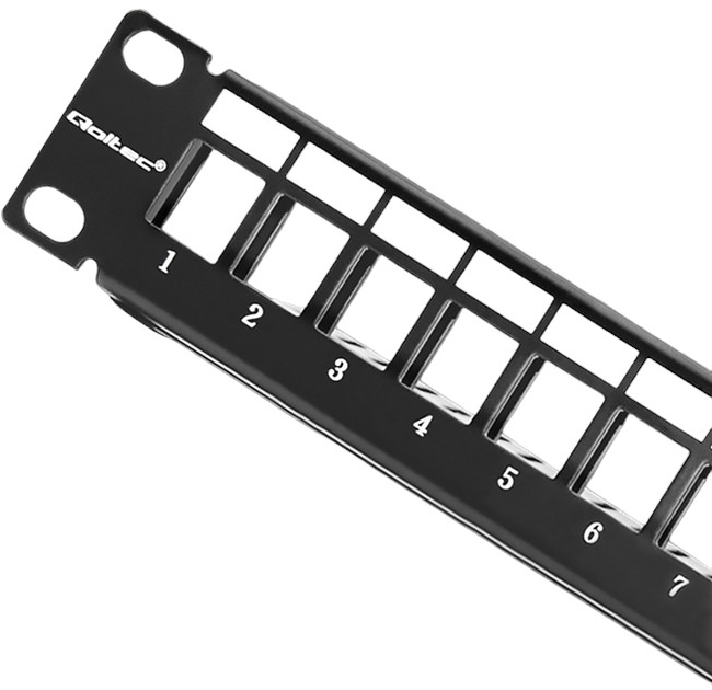 Patch panel Qoltec Rack 24 porty UTP blank black (54479) - obraz 1
