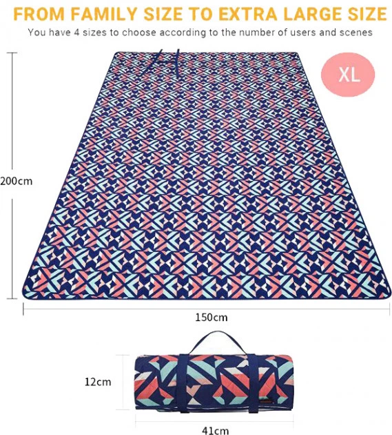 Пикниковый коврик KingCamp ARIEL PICNIC BLANKET 200х150 см Rose Red (KP2003 ROSERED) - изображение 2