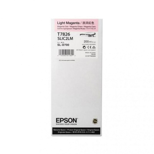 Tusze do drukarek Epson T7826 SURELAB SL-D700 Light Magenta 200 ml (10343911802) - obraz 1