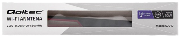 Антена всеспрямована Qoltec Wi-Fi 2.4/5 GHz 5 dBi Black/Red (5901878570174) - зображення 3