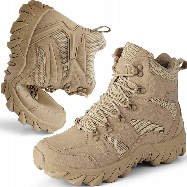 Военно-тактические водонепроницаемые кожаные ботинки COYOT с согревающей стелькой USB размер 43 - изображение 2
