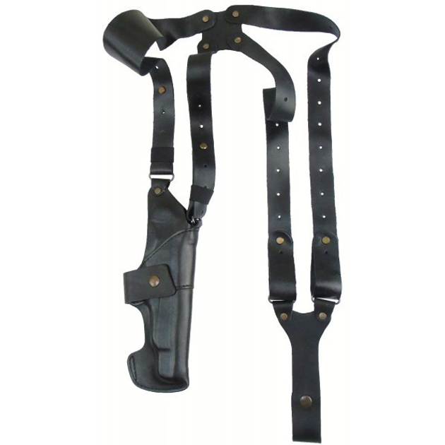 Кобура Медан для Beretta 92 кожаная формованная с кожаным креплением вертикальная (1011 Beretta 92) - изображение 1