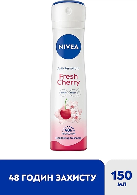 Антиперспірант "Свіжа вишня" - NIVEA Fresh Cherry Anti-Perspirant 150ml (1228939-140434) - изображение 2