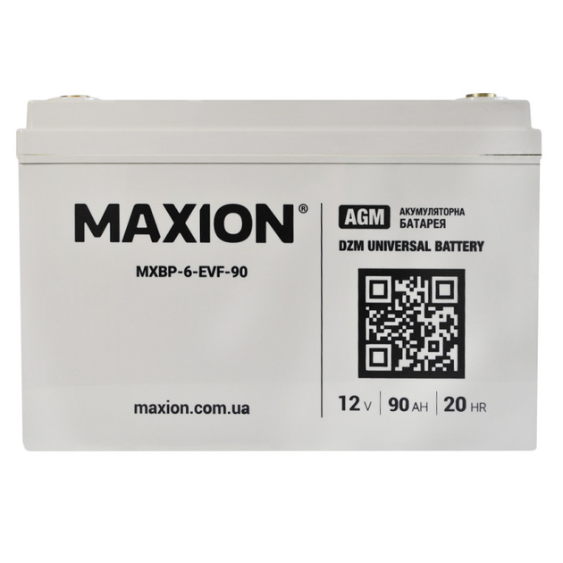 Аккумулятор промышленный Maxion AGM 12V 90Ah L+ (BP-6 EVF 90) – фото ...