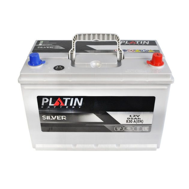 Автомобільний акумулятор PLATIN Silver Asia SMF 95Ah 830A R+ (N70) н.к. - зображення 2
