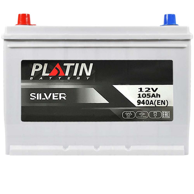 Автомобільний акумулятор PLATIN Silver Asia SMF 105Ah 940A L+ (N70) н.к. - Фото 1 Автомобільний акумулятор PLATIN Silver Asia SMF 105Ah 940A L+ (N70) н.к. - зображення 1