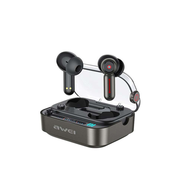 Беспроводные вакуумные Bluetooth наушники в кейсе AWEI T58 TWS Черные с ...